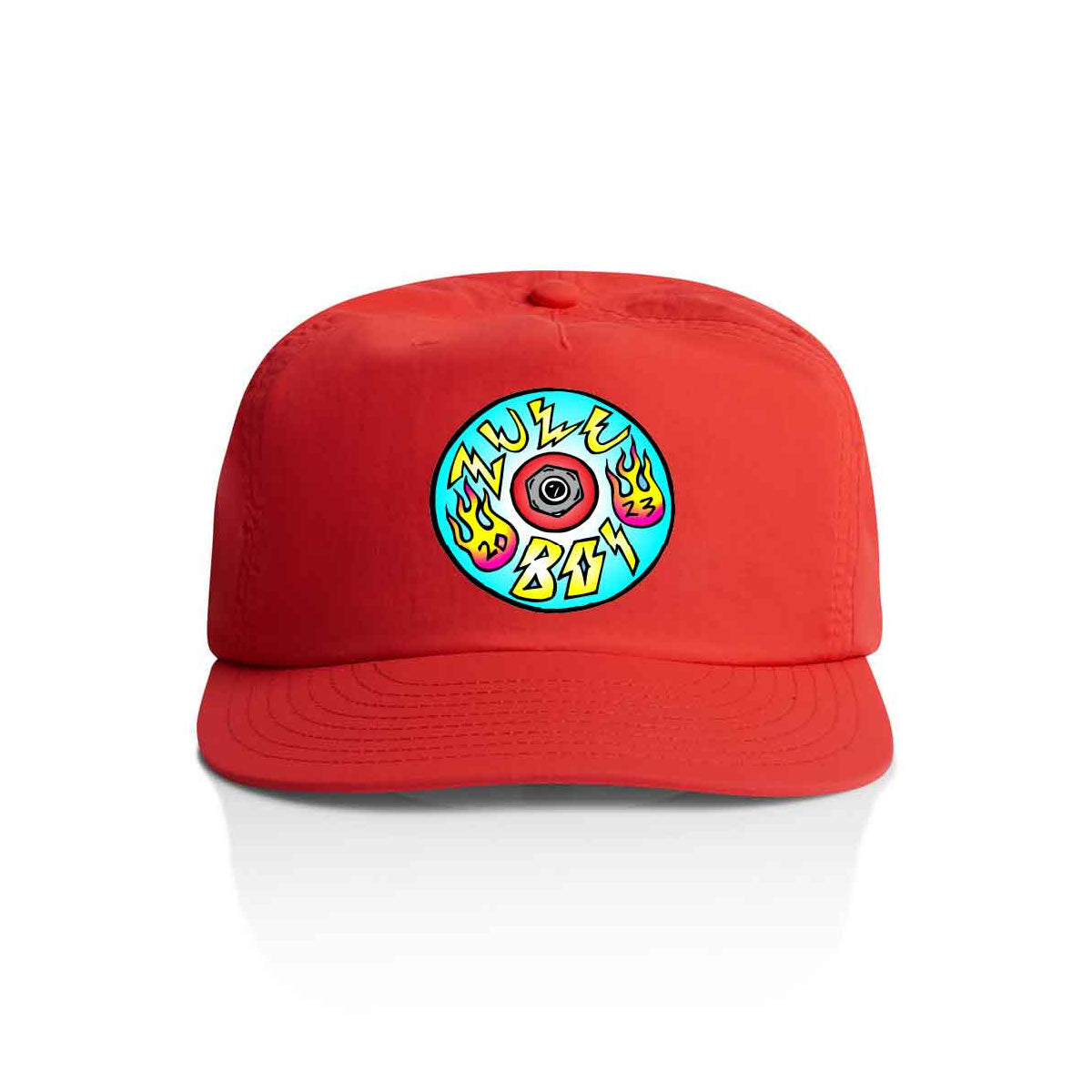 Retro Sk8 Wheel Quick Dry Cap Red/Black/Charlotte Blue