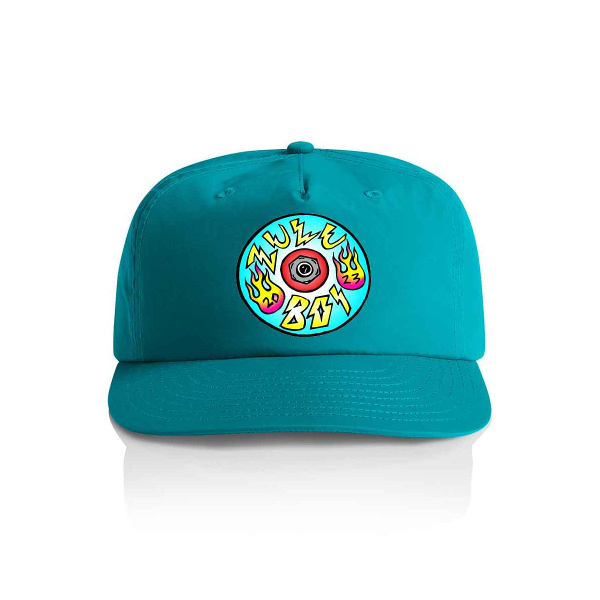 Retro Sk8 Wheel Quick Dry Cap Red/Black/Charlotte Blue